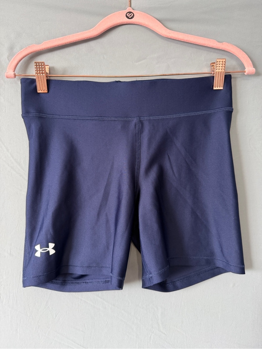 Under Armour Womens Performance Bike Shorts M Navy Compression Yoga Gym Workout